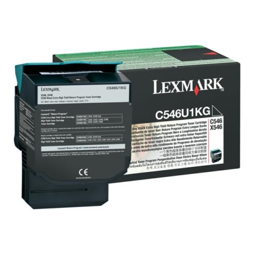 Lexmark Väriainekasetti musta (C546U1KG / 0C546U1KG) (Return, korkea kapasiteetti)