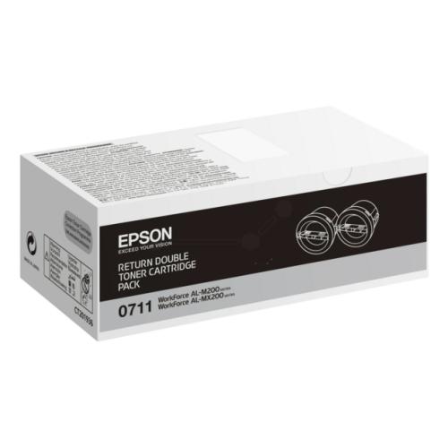 Epson Väriainekasetti musta (C13S050711 / 0710) (Kaksoispakkaus, Return, korkea kapasiteetti)