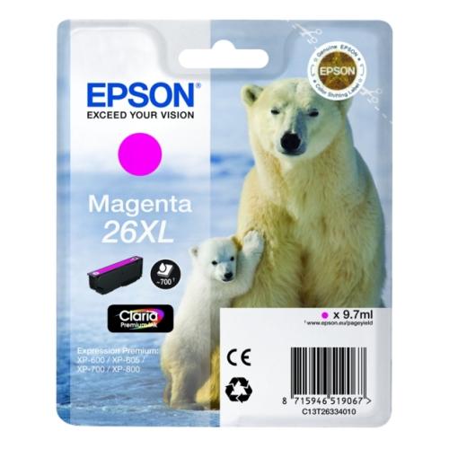 Epson Mustepatruuna magenta (C13T26334012 / 26XL) (korkea kapasiteetti)