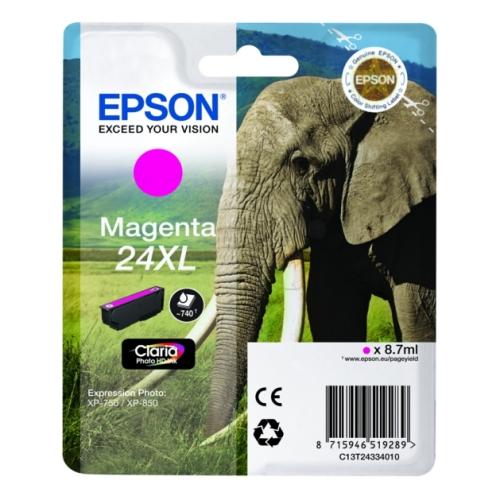 Epson Mustepatruuna magenta (C13T24334012 / 24XL) (korkea kapasiteetti)