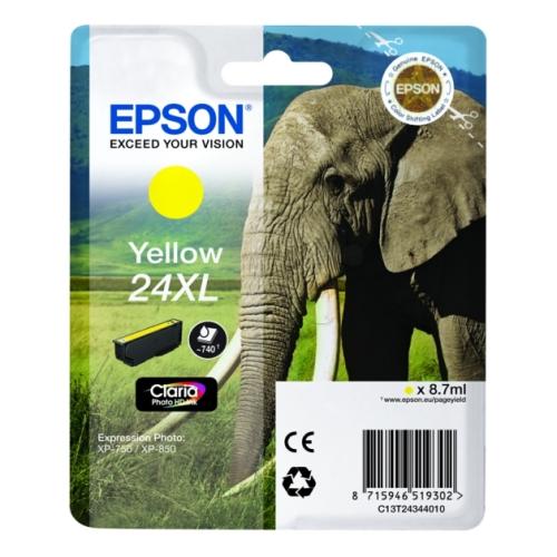 Epson Mustepatruuna keltainen (C13T24344012 / 24XL) (korkea kapasiteetti)