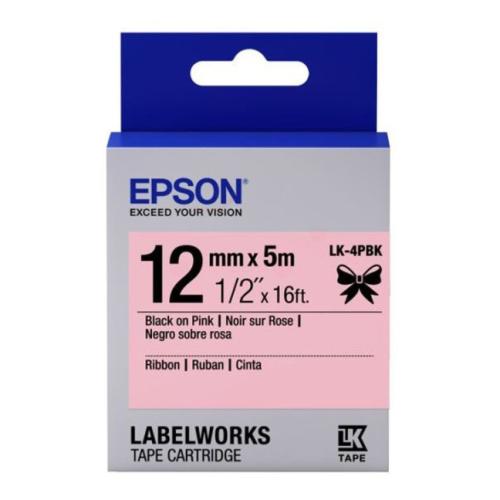 Epson Etiketti black/Pinkki (C53S654031 / LK4PBK)
