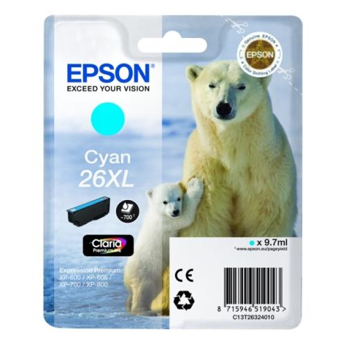 Epson Mustepatruuna syani (C13T26324012 / 26XL) (korkea kapasiteetti)