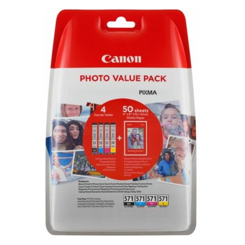 Canon Mustepatruuna / Valokuvapaperi musta / syani / magenta / keltainen (0386C009 / CLI571) (multipack)