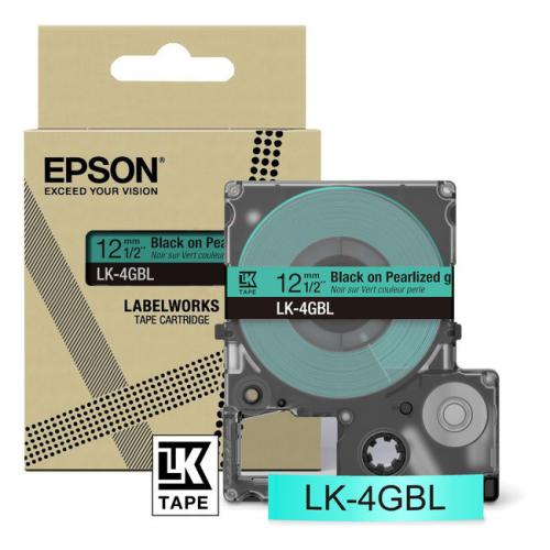 Epson Etiketti musta / vihreä (C53S672102 / LK4GBL)