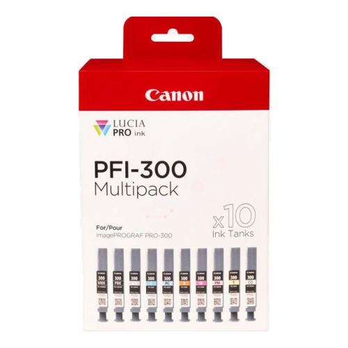 Canon Mustepatruuna musta kuva / musta matta / syani / magenta / keltainen / syanikuva / magenta foto / punainen / harmaa / optimizer (4192C008 / PFI300) (multipack)